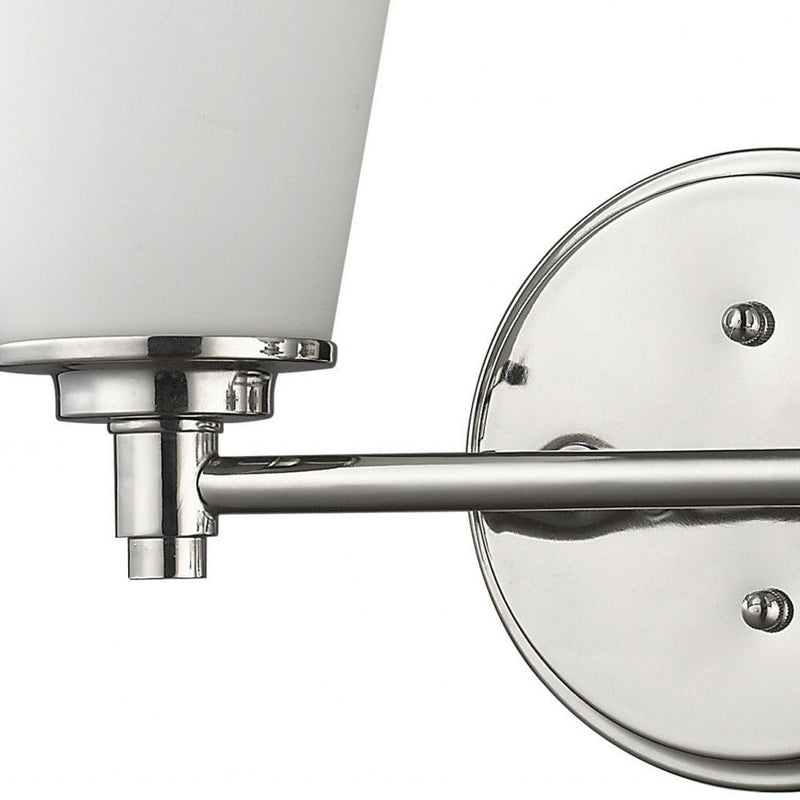 Two Light Wall Light With Frosted Glass Shade - Silver