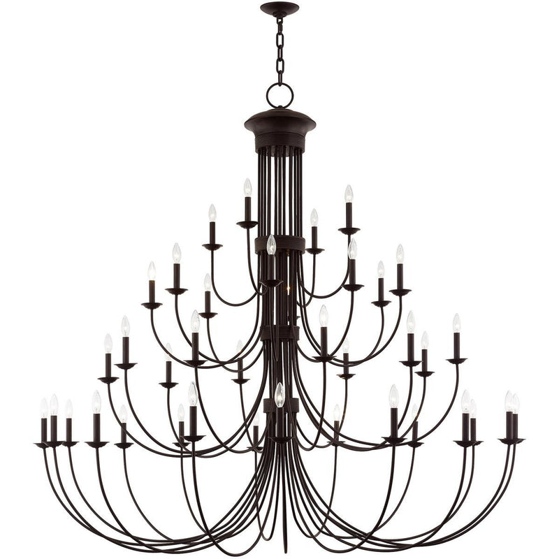 70" Multi Light Dimmable Chandelier With Shades - Bronze