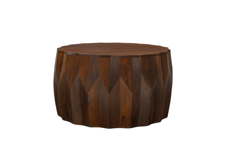 Round Drum Coffee Table - Walnut