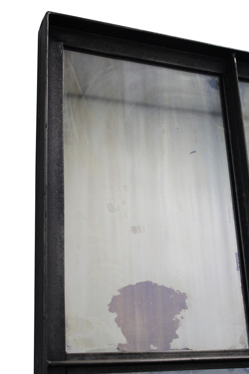 72" Metal Framed Full Length Antiqued Glass Hanging Mirror - Black