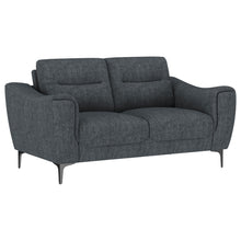 Load image into Gallery viewer, Oberle - Upholstered Sloped Track Arm Loveseat - Charcoal
