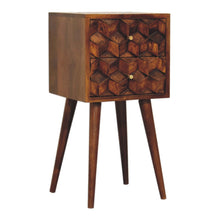 Load image into Gallery viewer, Mini Cube Carved 2 Drawer Nightstand
