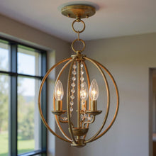 Load image into Gallery viewer, 16" Three Light Dimmable Chandelier With Shades - Gold
