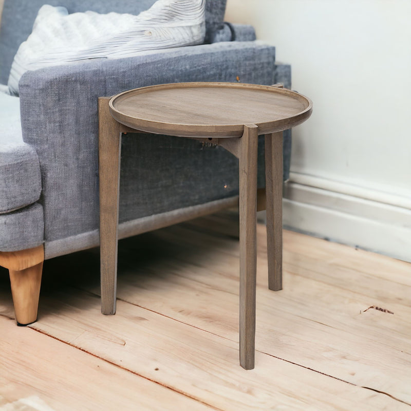 24" Round End Table - Brown