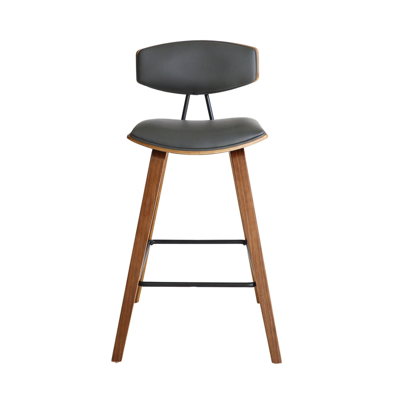 Iron Low Back Bar Height Bar Chair - Gray And Brown
