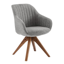 Load image into Gallery viewer, Fabric And Natural Swivel Arm Chair 23" - Dark Gray

