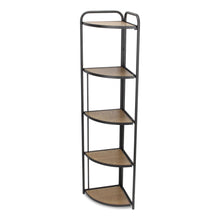 Load image into Gallery viewer, Five Tier Corner Bookcase - Black / Brown

