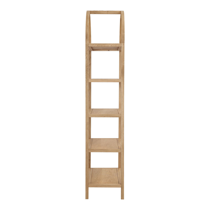 Five Tier Arched Top Bookcase - Natural