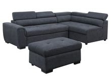 Load image into Gallery viewer, Haris - Sleeper Sofa Sectional With Adjustable Headrest And Storage Ottoman - Dark Gray
