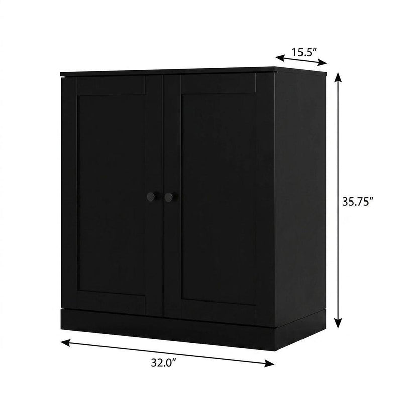 Twenty Pair Solid Woodshoe Storage Cabinet (752347) - Black