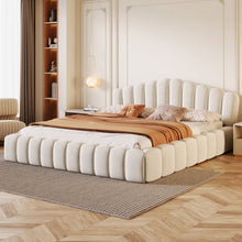 Load image into Gallery viewer, Floor Bed Frame Shell Shaped Headboard For Bedroom, No Box Spring Needed
