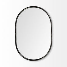 Load image into Gallery viewer, 36" Oval Metal Framed Accent Mirror - Black
