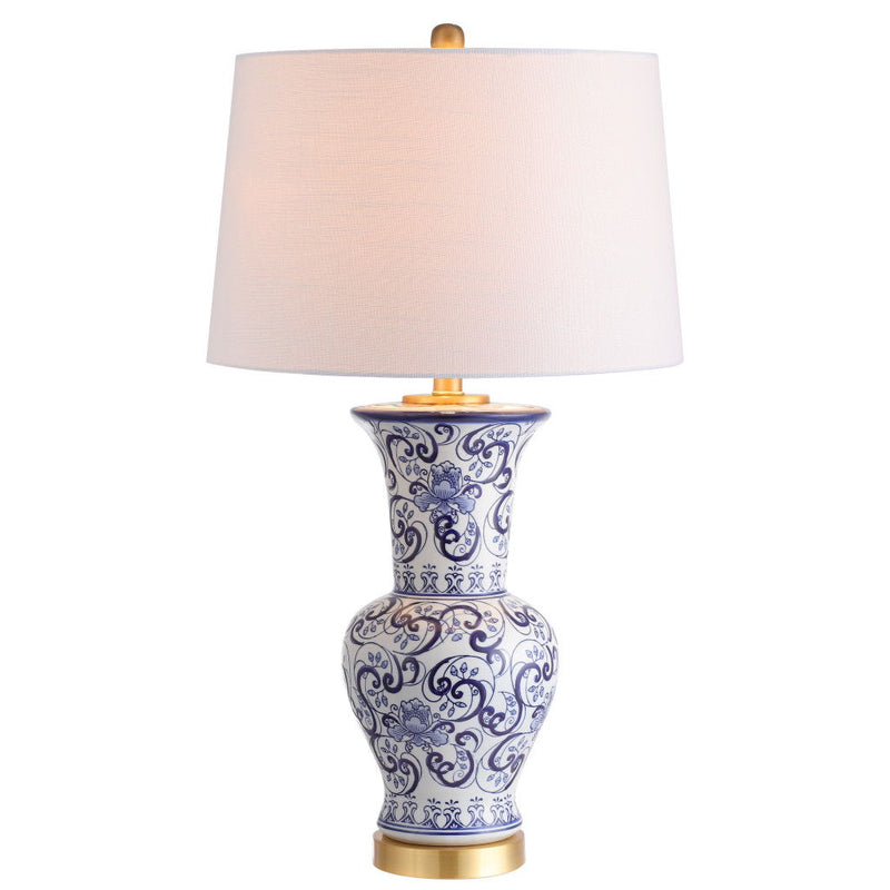 29" Novelty Table Lamp LED With Drum Shade - Blue