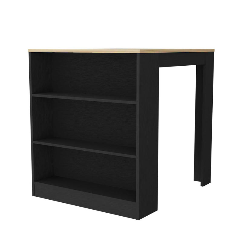 36" Kitchen Island With Storage - Brown / Black