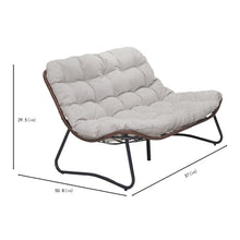 Load image into Gallery viewer, Patio Loveseat Sofa With Extra Thick Tufted Cushion - Brown

