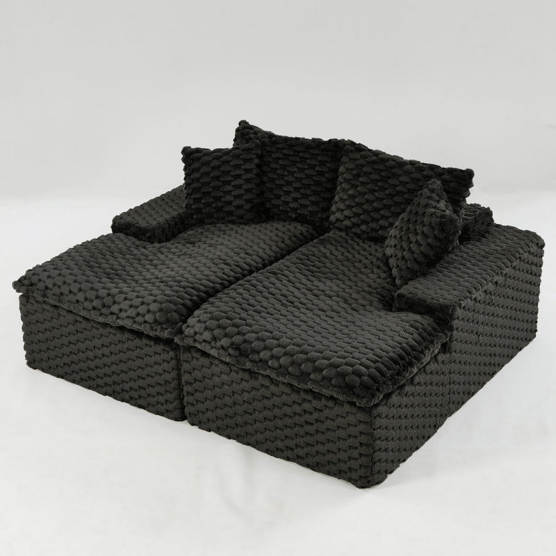 Double Chaise Lounge With Full Compressed Sponge