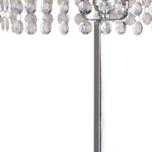 Load image into Gallery viewer, Table Lamp With Faux Crystals And White Rectangle Shade - Silver
