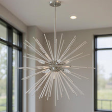 Load image into Gallery viewer, 38" Eight Light Dimmable Chandelier With Shades - Silver
