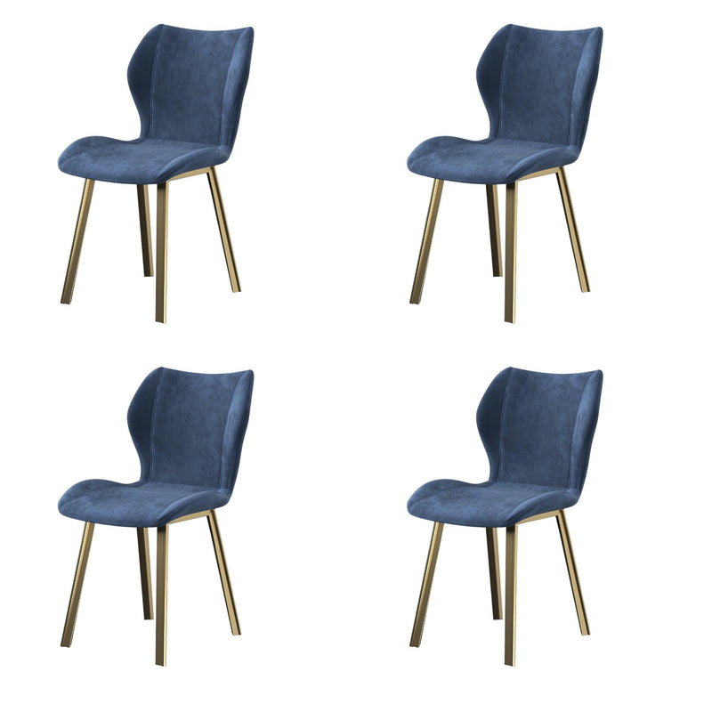 Upholstered Velvet Dining Side Chairs (Set of 4) - Blue