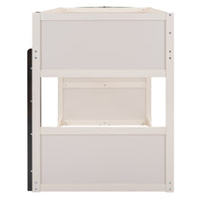 Load image into Gallery viewer, Twin over Twin Boat-Like Shape Bunk Bed with Storage Shelves, Cream+Espresso
