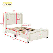 Load image into Gallery viewer, Upholstered Platform Bed &amp; Curve Shaped And Height Adjustable Headboard, LED Light Strips
