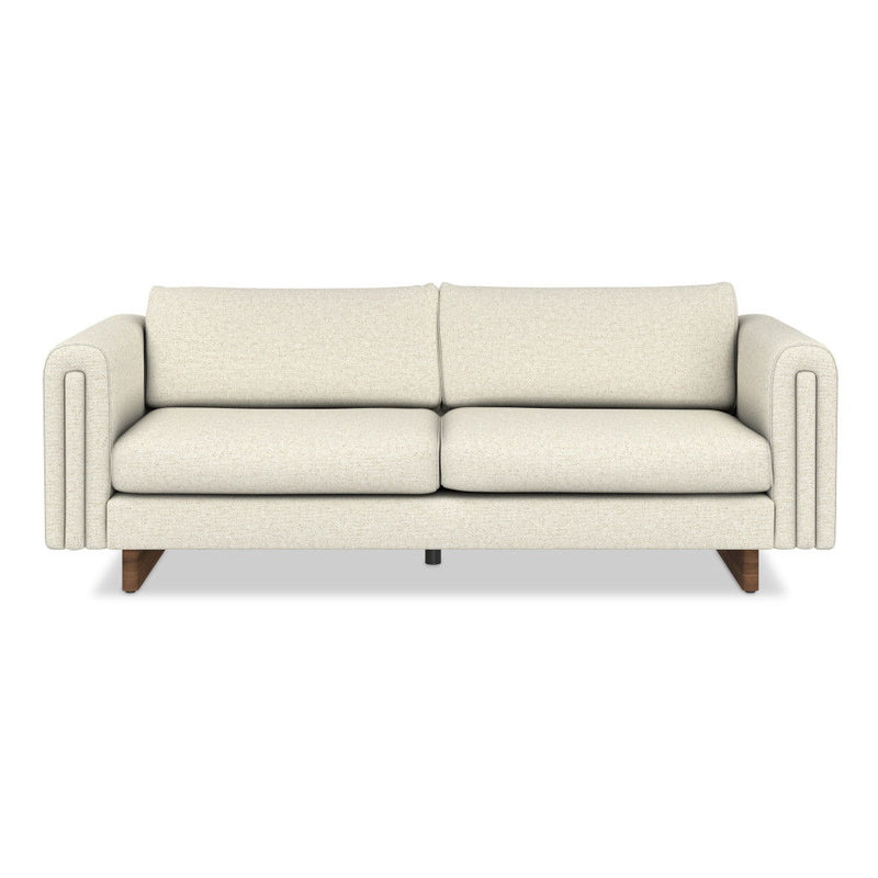 84" Fabric Sofa With Walnut Legs - Ivory