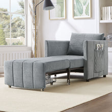 Load image into Gallery viewer, Upholstered Convertible Sleeper Sofa With 5 Position Backrest, Side Pockets, Storage
