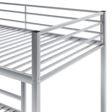 Load image into Gallery viewer, Twin over Twin Metal Bunk Bed, Low Bunk Bed with Ladder,Silver(OLD SKU:WF282465AAN)
