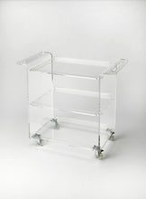 Load image into Gallery viewer, Acrylic Rolling Server Bar Cart - Clear
