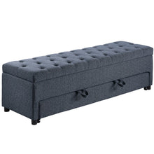 Load image into Gallery viewer, Storage Ottoman With Tufted Seat And Underseat Drawer
