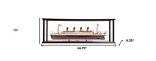 Load image into Gallery viewer, Hand Painted 1912 RMS Titanic Large Display Case Model Boat - Black / Red
