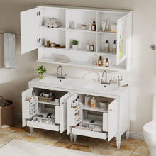Load image into Gallery viewer, Double Sink Bathroom Vanity Set With Wall Mount Mirror Cabinet
