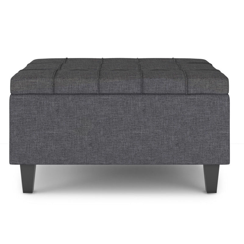 Cocktail Ottoman With Storage - Gray / Dark Brown