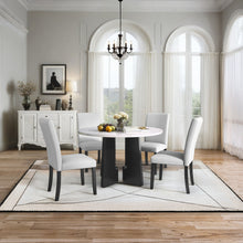 Load image into Gallery viewer, 5 Piece Round Dining Table Set, Modern Dining Table And 4 Upholstered Chairs For Dining Room

