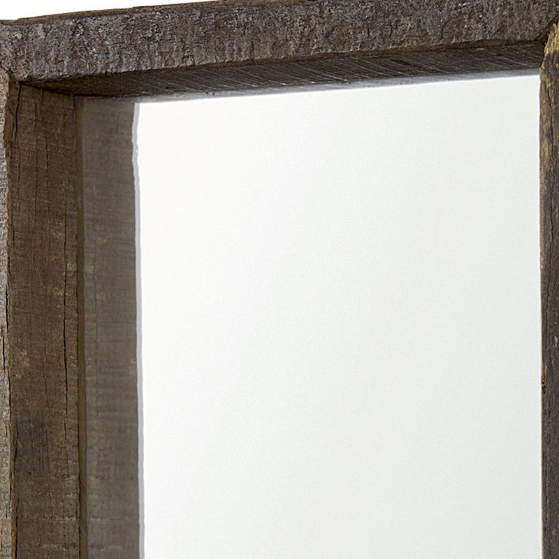 18" Solid Framed Accent Mirror - Brown