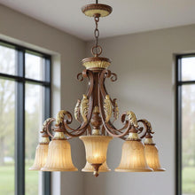 Load image into Gallery viewer, 25" 6 Light Dimmable Chandelier With Shades - Bronze

