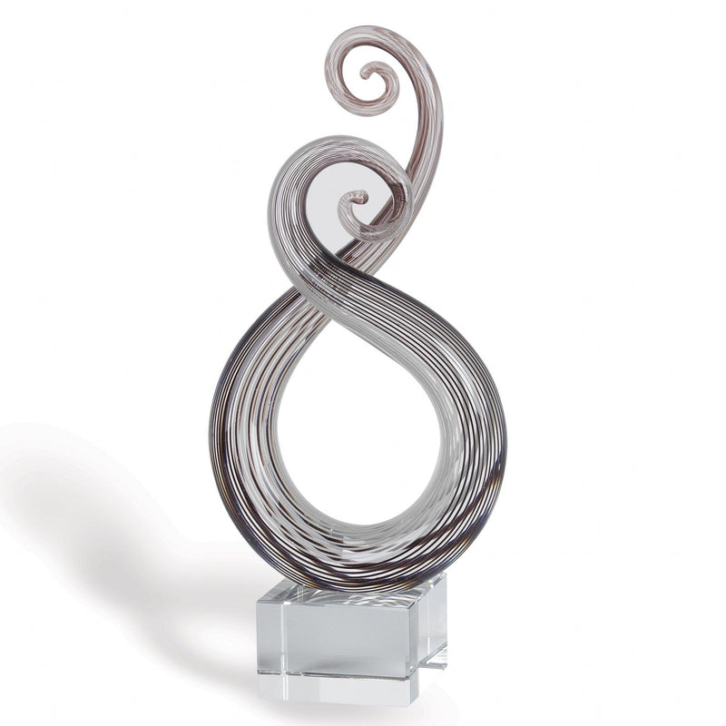Murano Modern Abstract Tabletop Sculpture (376067) - Clear / Brown