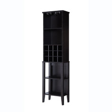 Load image into Gallery viewer, Wooden Wine Bottle Rack Metal Wine Glass Rack Four Shelves - Red Cocoa / Espresso
