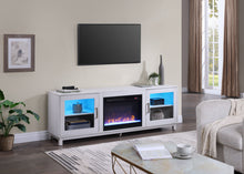 Load image into Gallery viewer, Summit - TV Stand Console With Fireplace - White Walnut Finish
