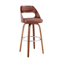 Load image into Gallery viewer, Faux Leather Swivel Counter Height Bar Chair - Brown
