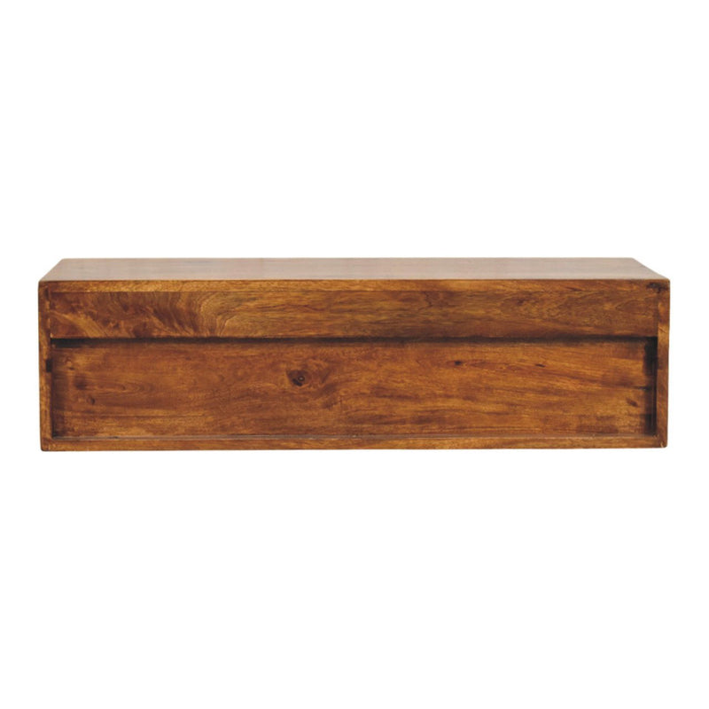 Solid Wood Floating Mount TV Stand - Brown