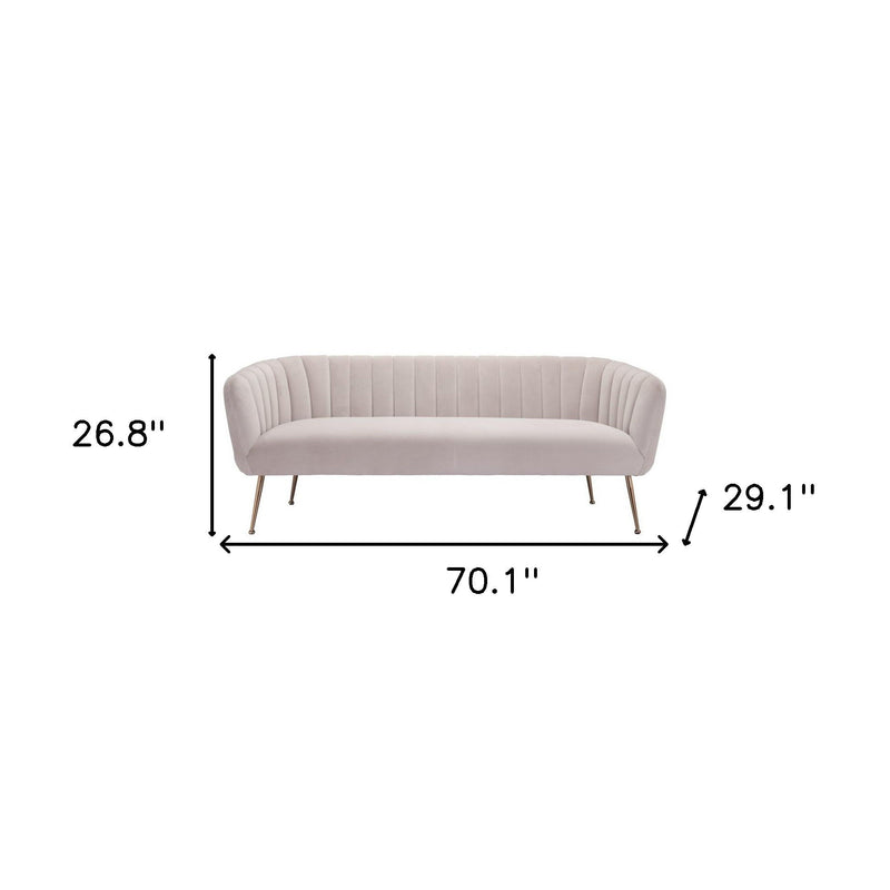 Polyester Sofa With Gold Legs - Beige