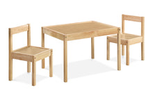Load image into Gallery viewer, Della - 3 Piece Solid Wood Kids Table &amp; Two Chair Set - Natural
