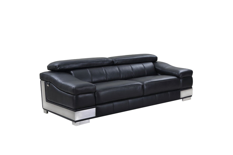 Italian Leather Sofa (720452) - Black