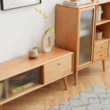 Load image into Gallery viewer, TV Cabinet With Chinese Changhong Glass Doors, Two Drawer Storage Space TV Standing
