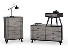 Load image into Gallery viewer, Wood Five Drawer Chest - Gray / Black
