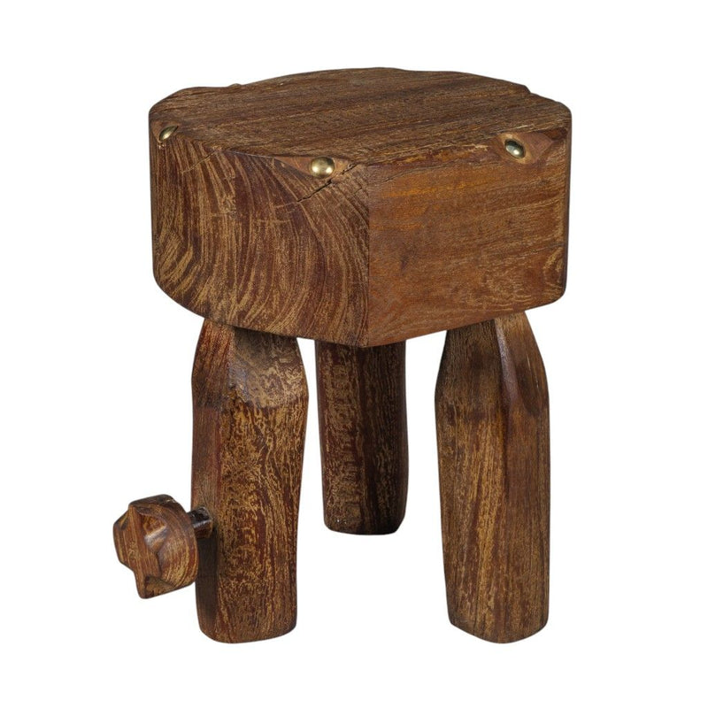 18" Solid Wood Round End Table - Brown