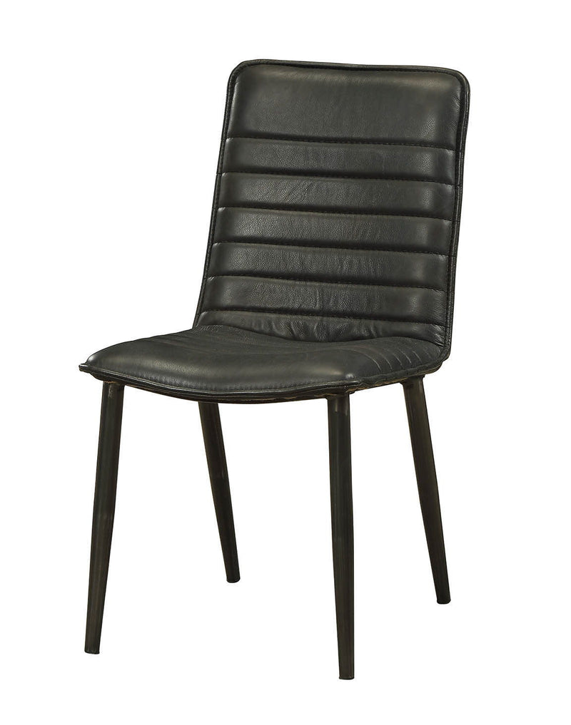 Faux Leather Upholstered Dining Room Side Chair (Set of 2) - Black