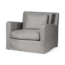 Load image into Gallery viewer, 38" Linen Arm Chair - Gray And Wood Brown
