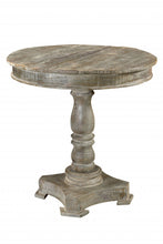 Load image into Gallery viewer, 30" Rounded Solid Wood Pedestal Base Dining Table - Gray
